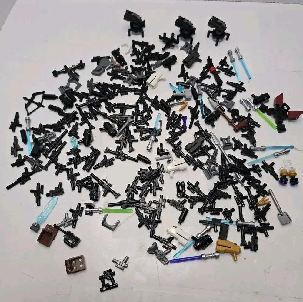 LEGO Star Wars Minifigure Weapons LOT of 150 Plus Minifigure Gun Lightsaber Jedi